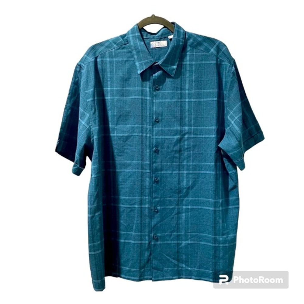 Cafe Luna Mens Short Sleeve Shirt Teal Size XL  Like New